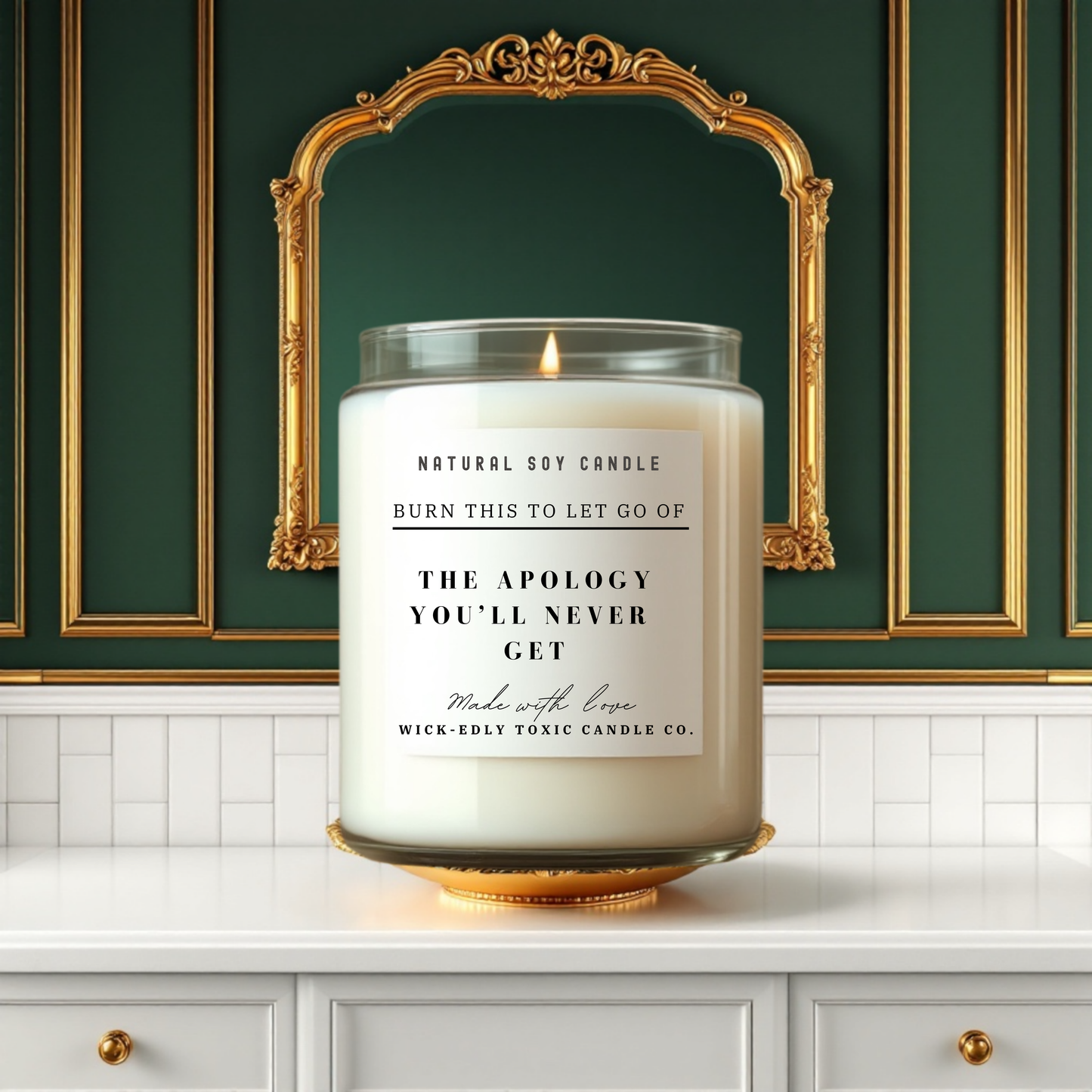 The apology you'll never get 9oz coconut apricot soy wax orange creamsicle scent candle